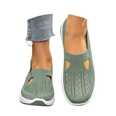Basket Femme, Outdoor Basquettes Légère Chic Chaussures de Running Blanche Orthopediques Sneakers Marche Ete Basket sans Lacet
