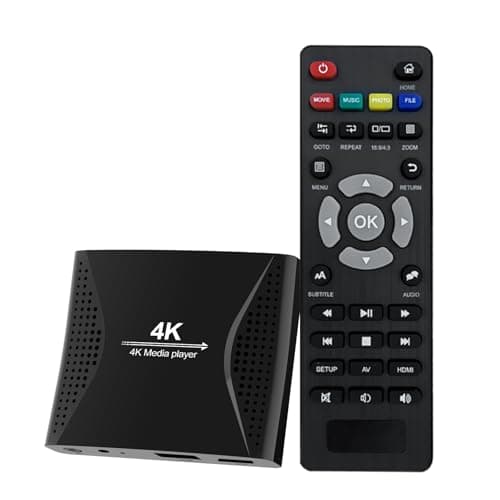 ZUMKUNM Lecteur multimédia numérique Ultra HD 4K pour lecteurs USB et Cartes MicroSD, Affichage numérique, H.265,H.264/AVC MP4 MKV Vidéos MP3 Music JPG Photos, 4K HDMI,Lecture et Sortie de Voiture