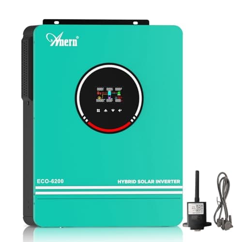 Anern 6200W Onduleur Hybride 48v DC à 230v AC, Off Grid Onduleur Solaire Hybride Onde Sinusoïdale Pure avec 120A MPPT régulateur de Charge PV Maximum 450V, Installation Solaire avec Module Wi-FI