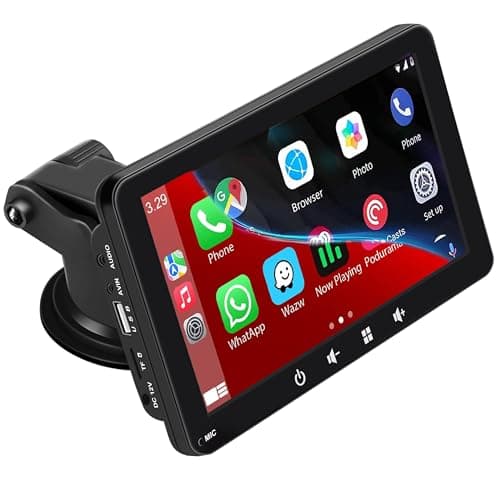 Autoradio portable, compatible avec Apple CarPlay et Android Auto, écran tactile HD 1080p de 7 pouces avec Bluetooth 5.0, compatible Mirror Link, montage sur tableau de bord pour camion et camping-car