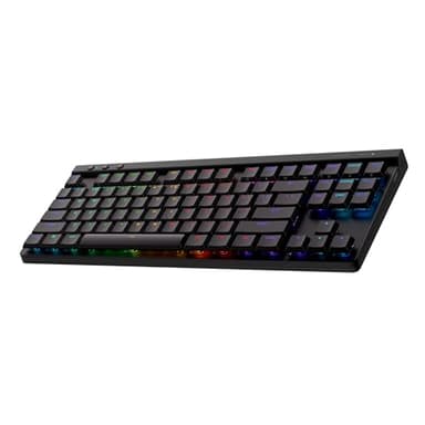 Logitech G G515 Lightspeed TKL profilé Clavier Gaming sans Fil, LIGHTSYNC RVB, Profil utra-Plat sans pavé numérique, Touches en PBT, Contacts mécaniques linéaires, Clavier Français AZERTY - Noir