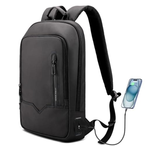 HEROIC KNIGHT Sac à Dos pour Ordinateur Portable 15.6 Pouces PC Portable Imperméable Pour Femme Hommme Léger Scolaire, pour Travail Affaires Voyage Loisir (11L Noir)