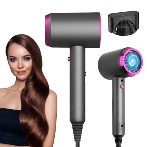 Seche Cheveux Professionnel Sèche Cheveux Ionique, Hair Dryer 1250W Séchage Rapide 3 Positions Vent froid/Chaud, Plus de boutons de refroidissement auxiliaires, Accessoires Concentrateur