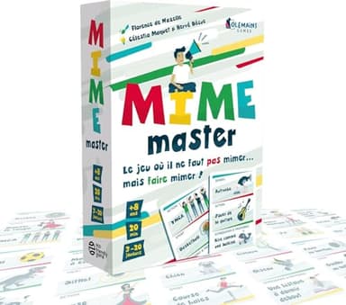 MIME MASTER - Jeu de Société et d'Ambiance - Le Jeu de Mime Réinventé - 8 Ans et Plus - 3 à 20 Joueurs - Fous Rires en Famille et Entre Amis - Olémains Games