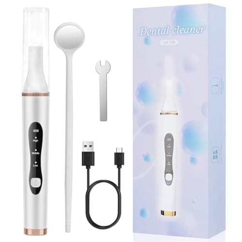 Riatanxi Kit Detartrage Nettoyage Dents: Appareil Nettoyage Dentaire pour éliminer Rapidement les Taches pour une Utilisation Quotidienne Dent Blanche e Haleine Fraiche - Blanc