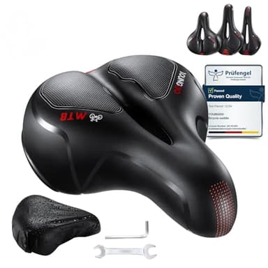 YOUNGDO Selle Velo Confortable, Selle Vélo Gel Ergonomique avec Boule d'Amortisseur à Double Ressort, Siège de Vélo pour Bicyclette VTT Vélos de Montagne Pliants