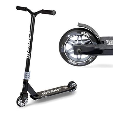 Fun Pro Insane2, Semi Pro Stunt Trottinette jusqu'à 100 kg (Trottinette Stunt Scooter, Trick Roller) avec Compression HIC Super Grip, roulettes Super adhérentes, ABEC 9, Black Widow