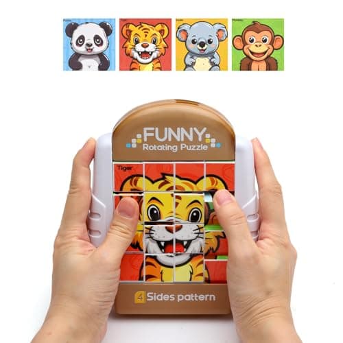 Puzzle Rotatif 16 pièces Jeux Voiture Enfant Voyage pour Les Voyages Parents-Enfants Jeux de Voyage Puzzle jouable à partir