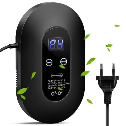 Mini Purificateur d'Air à l'ozone, Purificateur d Air Silencieux, Purificateur d'Air Chambre, Purificateur d’Air Portable, Generateur Ozone Anti-Bactérienne Taux 99.99% pour Salle de Bain Noir