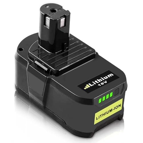 FUNMALL P108 Batterie 18V 5.5Ah pour Ryobi Batterie 18V RB18L50 RB18L40 RB18L25 RB18L15 P108 P107 P105 P104 Batterie pour Ryobi avec LED
