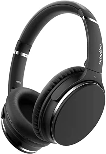 Srhythm NC25 Casque Bluetooth sans Fil Reducteur de Bruit Active, 50H Autonomie et Charge Rapide, Ecouteurs Connexion à 2 Appareils, Très léger avec Micro, Mode Transparence et Jeu, Mémoire de Forme