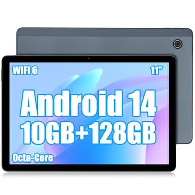 Ainmel Tablette 11 Pouces, Android 14 Tablette with Octa Core 2.0GHz Processor, 10GB RAM 128GB ROM 1TB TF, 5G+2.4G WiFi 6, 8+5MP Dual Camera, 6800 mAh Batterie, Bluetooth 5.0 Gris