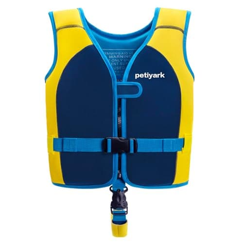 Petiyark Gilet de Natation Enfant,Gilet Natation Bébé Néoprène Gilet de Flottaison Veste, Gilet Piscine Enfant avec Sangle D'entrejambe Réglable, Gilet de Flottaison pour Garçon et Fille
