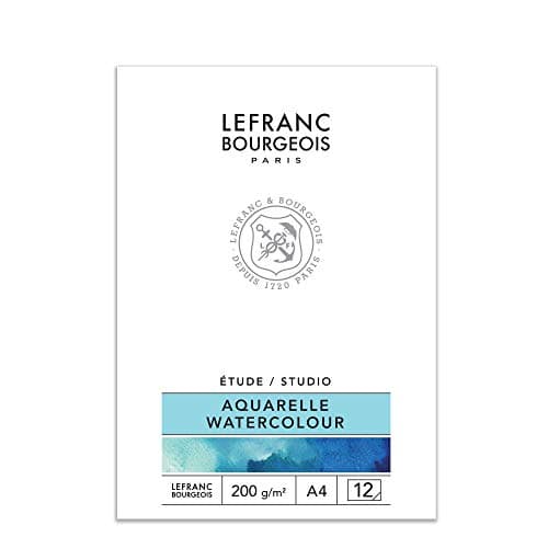 Lefranc Bourgeois Bloc papier aquarelle A4 Set de 12 Feuilles