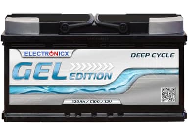 Batterie Gel Edition 120Ah Solaire, Camping-Car - Batterie 12V 120 Ah à Décharge Lente - Batterie Solaire Portable pour Panneau Solaire - Batterie.