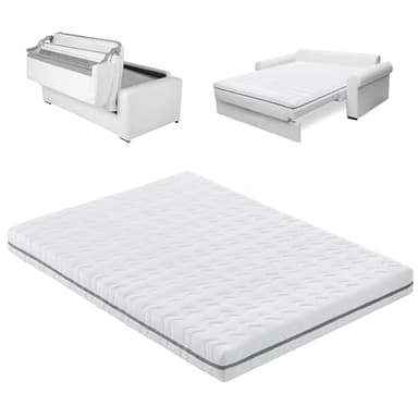EROSS CONFORT Matelas 120 x 180 cm pour canapé lit, système Italien, déhoussable, Lavable, Respirant, hypoallergénique, Noyau Mousse HD fermeté Moyenne supérieure