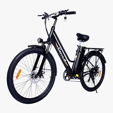 CHEEVALRY JAYSIMXIN Vélo Électrique 26 Pouces Vélo Électrique Femme et Homme,6 Vitesses,Moteur 250W,36V 15Ah/20Ah Batterie Amovible,Smart Urban E-Bike,Adulte Unisex (C26-36V15A, Noir)