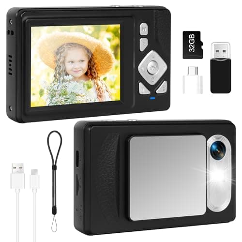 Caméra numérique 4K - Caméra UHD 48MP avec écran LCD 2,83 Pouces et Zoom numérique 18X Anti-Shake Caméra Photographie Vlogging avec Carte SD 32gb pour Enfants Etudiants Débutants Adolescents (Noir)