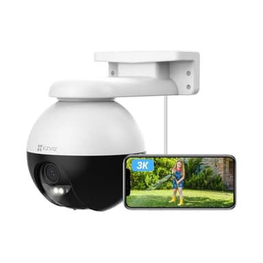 EZVIZ C8W Pro 3K Camera Surveillance WiFi Extérieure à 360° avec Suivi Auto, Détection de Forme Humaine/Véhicule, Vision Nocturne en Couleur, Audio Bidirectionnel, IP65 Etanche, Défense Active, H.265