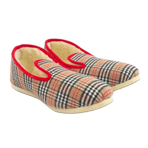Charentaise du Berry - taille 46 - Chausson mixte Made in France - Charentaises intérieur confortable doublure fourré 100% laine naturelle et chaud en hiver - semelle antidérapante en caoutchouc