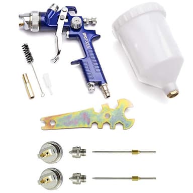 Pistolet A Peinture HVLP H-827P - Pistolet de peinture carrosserie professionnel avec godet de 600ml + 2x Jeu de buse 1.7mm & 2.0mm, Pistolet de peinture, Pistolet peinture