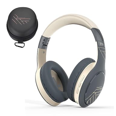 PowerLocus Casque Bluetooth sans Fil, Casque Audio avec Microphone, 60 Heures, 3 EQ Modes, Casque Pliable, Son stéréo HiFi, Bandeau en Tissu, Casque sans Fil pour Voyage/Téléphone/Tablettes/PC