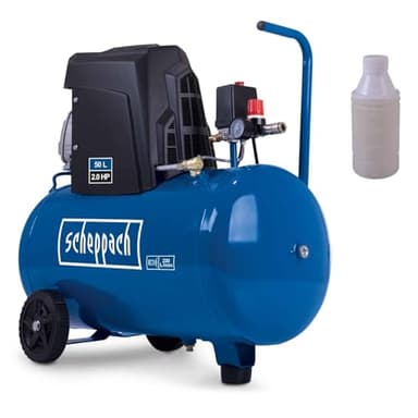 Scheppach Compresseur d’air HC63 – 1500 W – 230 V~ – 10 bar – Cuve de 50 L – Débit d’aspiration 220 L/min – 97 dB