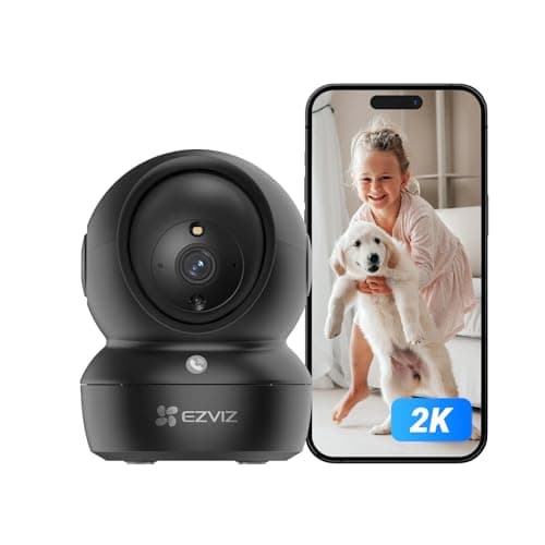 EZVIZ 2K Caméra Surveillance WiFi Intérieure, Camera Bébé 2.4Ghz Pan/Tilt à 360 °, Détection Humaine/Bruit, Vision Nocturne Intelligente, Suivi Auto, Audio Bidirectionnel, C6N Pro 3MP Noir
