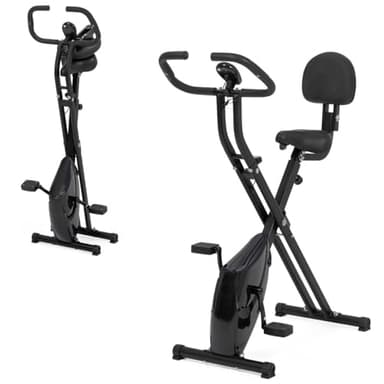 IDMarket - Vélo d'appartement Pliable Selle réglable avec Dossier écran LCD Multifonction