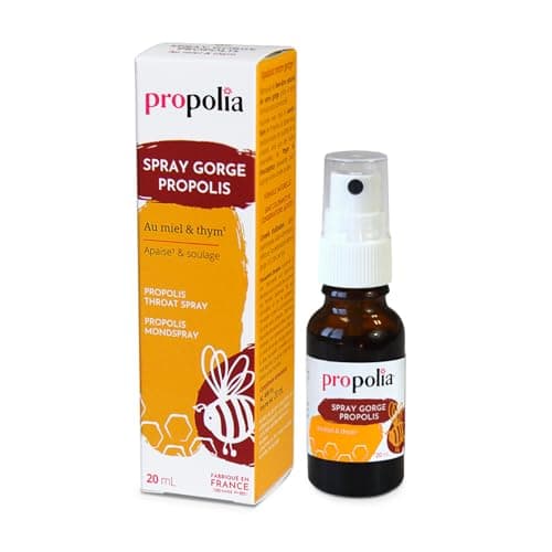PROPOLIA - Spray Gorge - Propolis, Miel, Thym & Eucalyptus- Irritations de la gorge et de la bouche - 100% naturel - Complément alimentaire - Fabriqué en France - 20 ml
