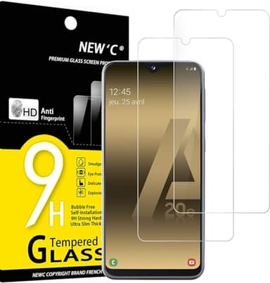 NEW'C Lot de 2, Verre Trempé pour Samsung Galaxy A20e, Film Protection écran -sans Bulles d'air -Ultra Résistant (0,33mm HD Ultra Transparent) Dureté 9H Glass