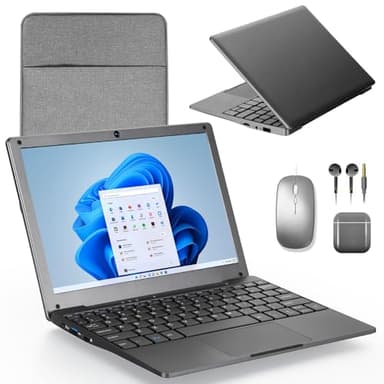 G-Anica G Ordinateur Portable Windows 11, 8GB RAM 128GB ROM, Intel Celeron Dual Core Processors, 10 » Netbook Computer with WiFi, Webcam and Bluetooth, Mini Laptop