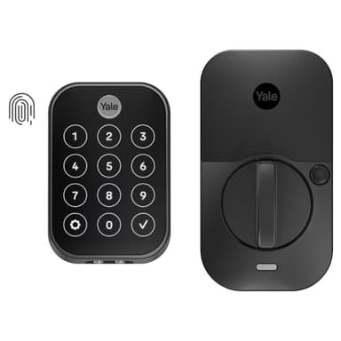 Yale Assure Lock 2 Touch YRD450-F-BLE-BSP Verrou de porte sans clé en daim Noir Déverrouiller avec votre code ou votre empreinte digitale