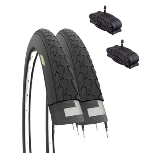 ECOVELO 2 pneus 700 x 35 C + Chambres américaines Adulte Unisexe, Nero, 700X35