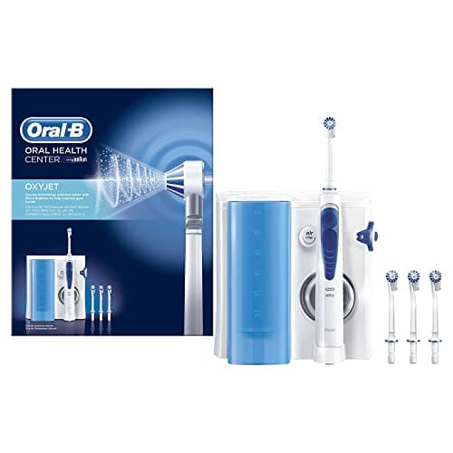 Oral-B Oxyjet, Jet Dentaire Hydropulseur, Rechargeable avec Câble Inclus, Technologie Micro-Bulles D'Air, 1 Hydropulseur Oxyjet, 4 Canules Oxyjet