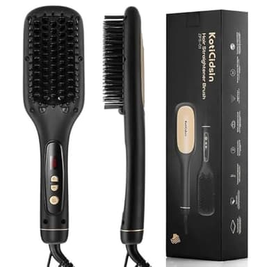 KotiCidsin d'ions négatifs Brosse Lissante, affichage LED+Peigne à cheveux de la température réglable, brosse chauffante
