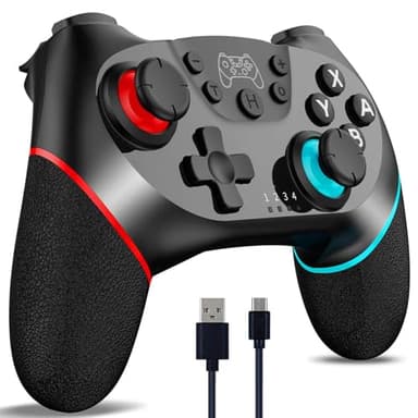 Sendowtek Manette Switch/Switch 2, Sans Fil Rechargeable Bluetooth Télécommande Manette De Jeu pour PC