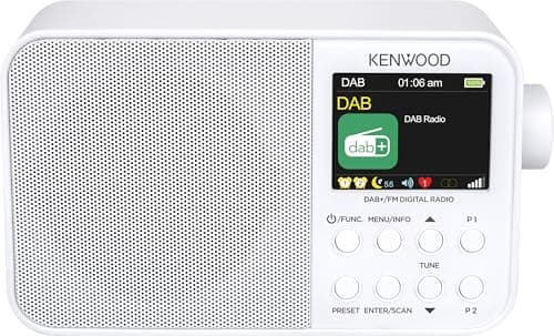 Kenwood CR-M30DAB-W Radio Dab+ Portable avec Bluetooth, Batterie intégrée et écran Couleur de 6,1 cm, Blanc