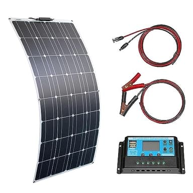 PixCy 300w Kit Panneau Solaire Panneaux Solaires Souple Photovoltaïque Monocristallin Module Contrôleur pour Camping-Car, Bateau, Toit