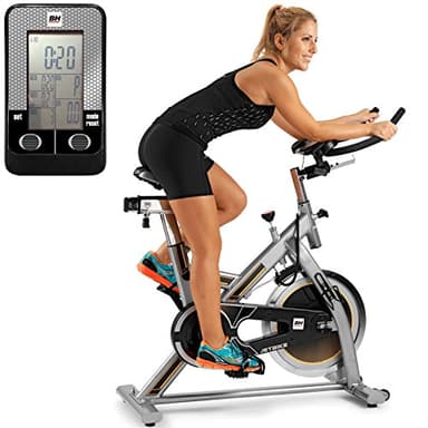 BH Fitness MKT Jet Bike H9158RF - Vélo de Biking - Volant d'inertie 20 kg - Transmission Courroie Poly-V - Gris Argenté