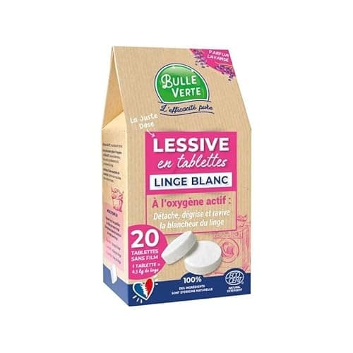 Tablettes de lessive spécial linge blanc, 20 doses