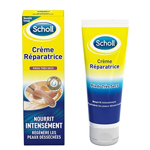 Scholl Crème Réparatrice Pieds Très Secs - Pieds Doux et Lisses en 24h - Hydratation Intense Non Grasse, Pénètre Rapidement - 75ml
