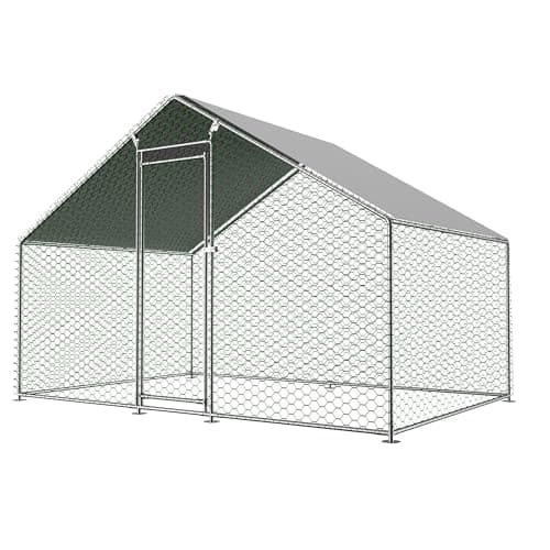 Redkid Enclos en métal de 6 m² - 3 x 2 x 2 m - avec Tissu PE imperméable et Serrure de sécurité - Grand enclos pour Poules, Lapins et Divers Petits Animaux (3 x 2 x 2 m)