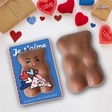 Chocodic | Coffret Maxi Ourson Guimauve enrobé de Chocolat | Chocolat Saint-Valentin
