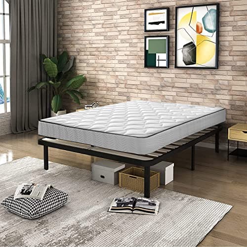 IZTOSS Lit 140x190 avec Sommier et Matelas - Matelas 140x190x17 Mémoire de Forme - Sommier 140x190 avec Pieds (Ensemble Matelas et Sommier 140x190 cm) Vert L-CD-7