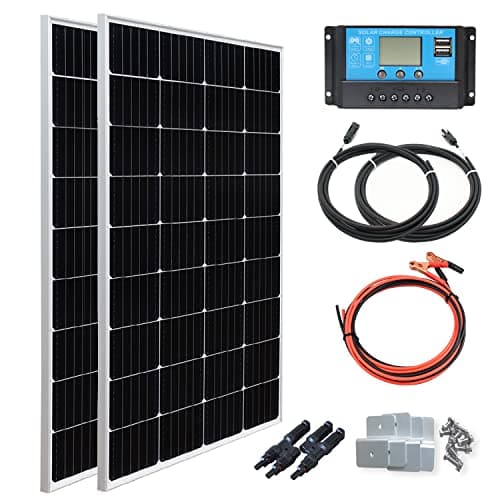 XINPUGUANG 300W Kit Panneau Solaire Système de Panneau Solaire 300W 2pcs 150W Mono Photovoltaic Module Contrôleur de Charge 30A pour Bateau, Voiture, Caravane, Camping-car, Batterie 12V