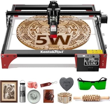 Machine à graver laser, puissance de sortie 5 W, 400 x 400 mm, découpe laser alimentée par application, gravure et découpe de haute précision, utilisable sur bois, métal, verre, acrylique