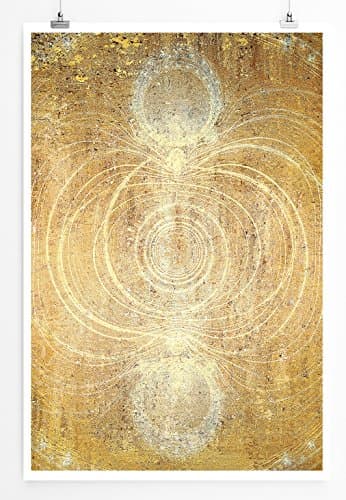 Aqua Allegoria Tableau abstrait moderne Motif sinus Art, Toile tendue sur châssis - 60 x 90 cm, LEINWANDBILD gespannt 90x60cm