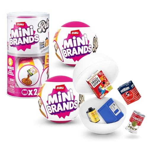 Mini Brands Retro de ZURU, Capsule avec reproductions Miniatures Retro à Collectionner, (2 Capsule)