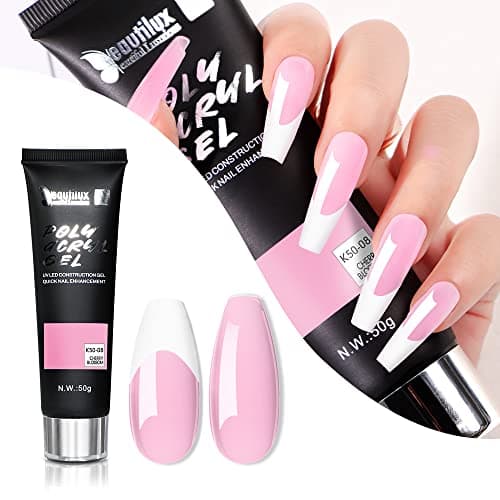 Beautilux Vernis Semi Permanent Rose - Gel Acrylique Longue Durée Pour Nail Art, Extension et Construction d'Ongle 3 En 1 - Tube UV 50g